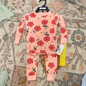 Carter's Pink and Red Floral Kids Pajama Set